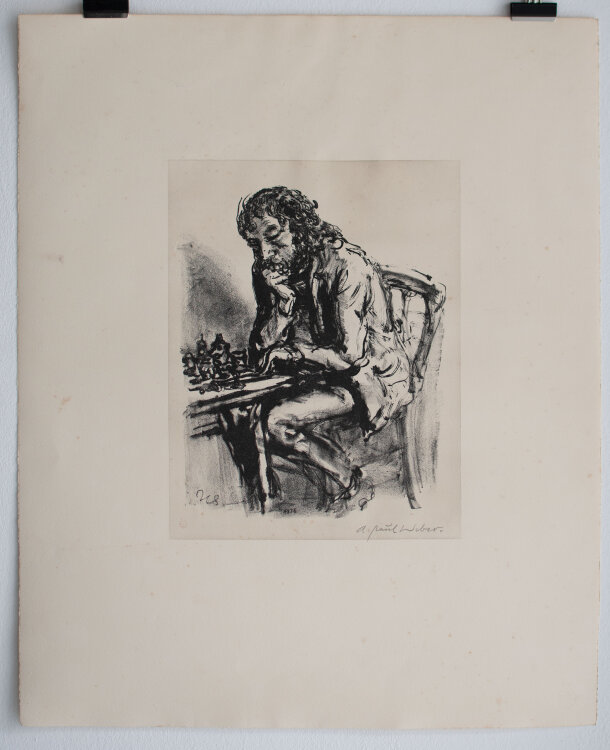 Andreas Paul Weber - Schachspieler IV - 1976 - Lithografie