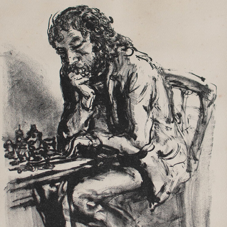 Andreas Paul Weber - Schachspieler IV - 1976 - Lithografie
