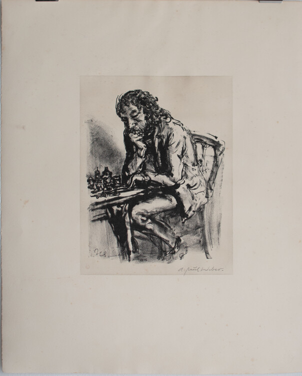 Andreas Paul Weber - Schachspieler IV - 1976 - Lithografie