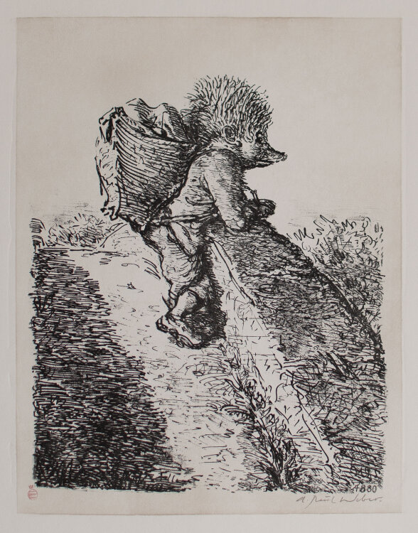 Andreas Paul Weber - Auf der Brücke - 1980 - Lithografie