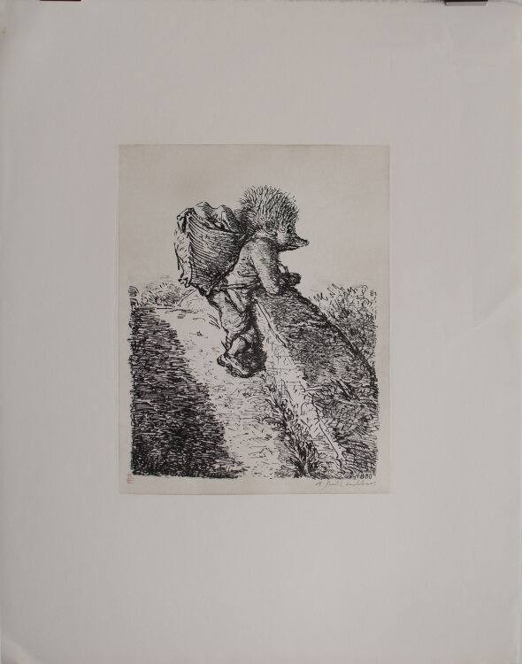 Andreas Paul Weber - Auf der Brücke - 1980 - Lithografie