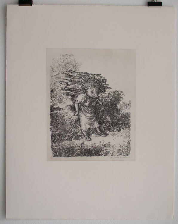 Andreas Paul Weber - Holzsammlerin - 1980 - Lithografie