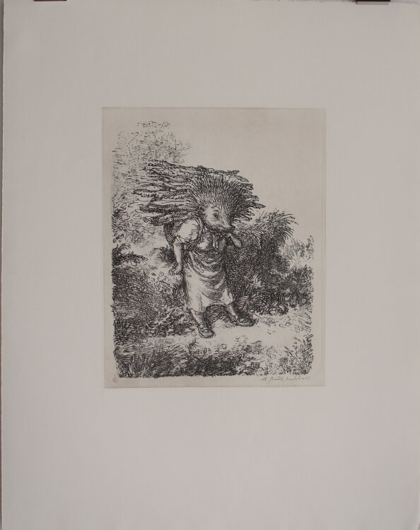 Andreas Paul Weber - Holzsammlerin - 1980 - Lithografie