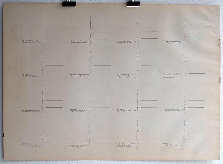 Horst Janssen - Postkartenbogen - um 1973 - Farboffsetdruck