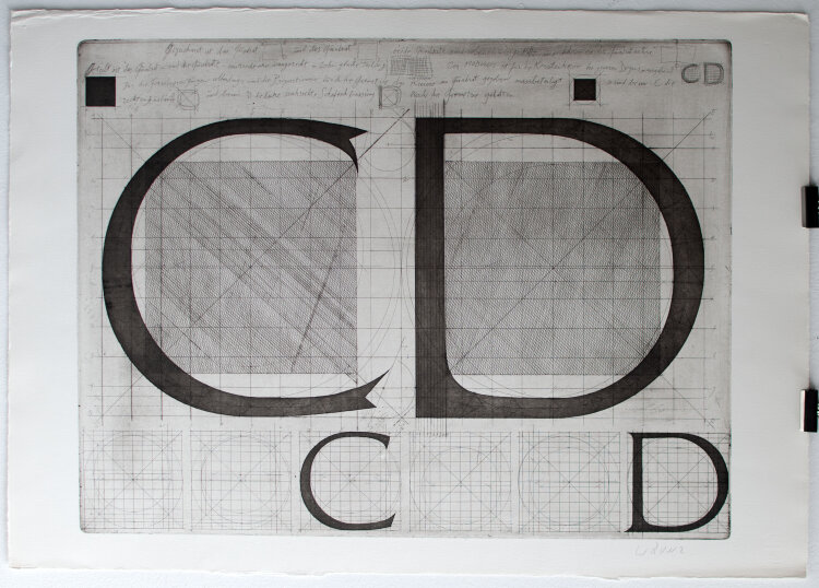 Werner Bunz - Quadrata capitalis C D - 1978 - Radierung