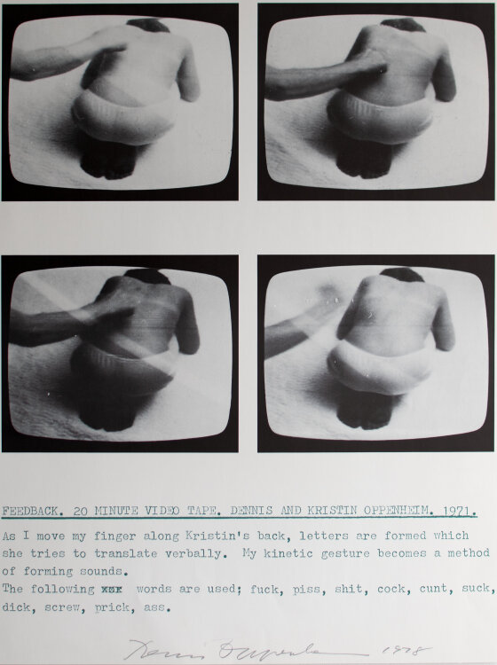 Dennis Oppenheim - Feedback, 20 Minute Video Tape … 1971 - 1978 - Farboffsetdruck