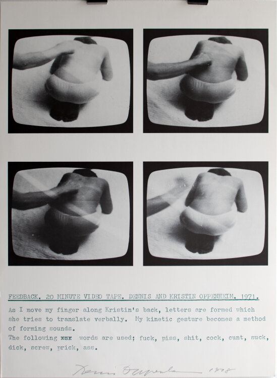 Dennis Oppenheim - Feedback, 20 Minute Video Tape … 1971 - 1978 - Farboffsetdruck
