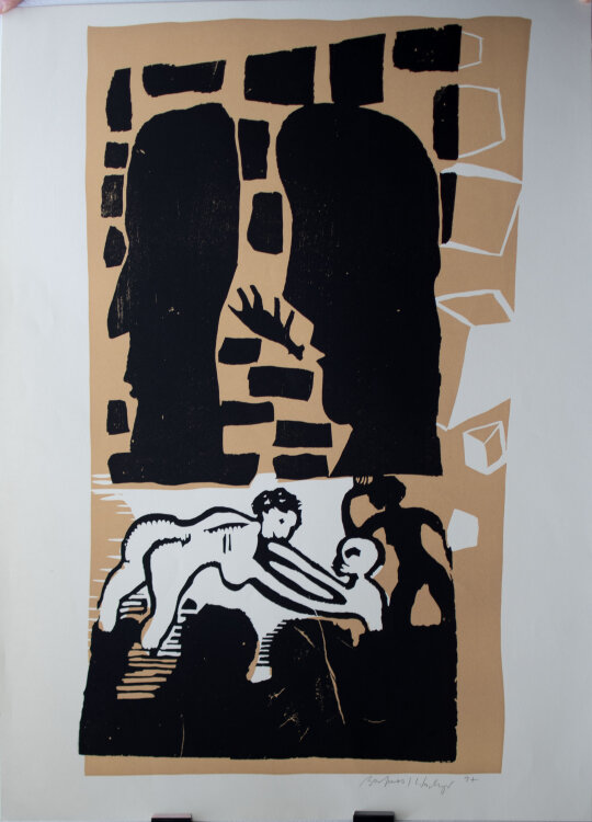 Ina Barfuss und Thomas Wachweger - Aus der Serie Mütter, ohne Titel - 1997 - Holzdruck