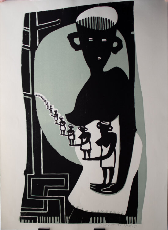 Ina Barfuss und Thomas Wachweger - Aus der Serie Mütter, ohne Titel - 1997 - Holzdruck