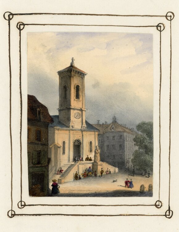 unbekannt - Kirche - o.J. - kolorierte Lithografie