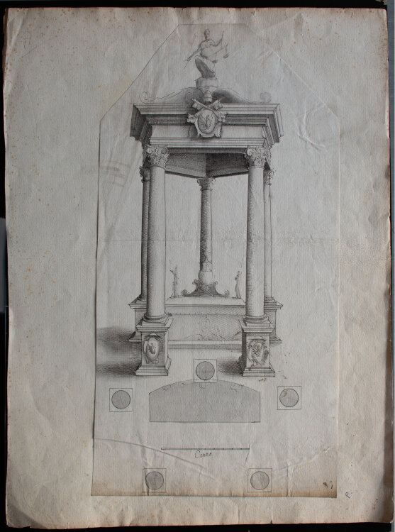 Unbekannt - Entwurf für eine Altararchitektur für Papst Gregor XIII - o.J. - Lavierte Tusche
