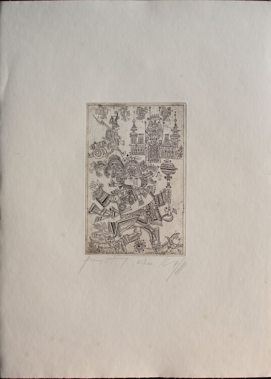 János Kass - Illustration - 1981 - Farbradierung