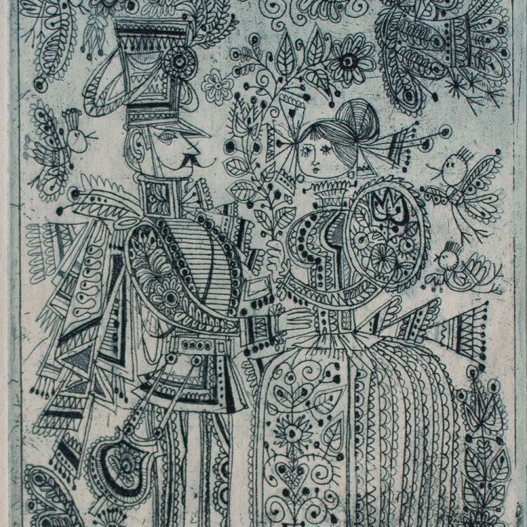 János Kass - Illustration - 1981 - Farbradierung