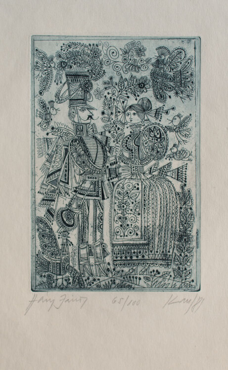 János Kass - Illustration - 1981 - Farbradierung