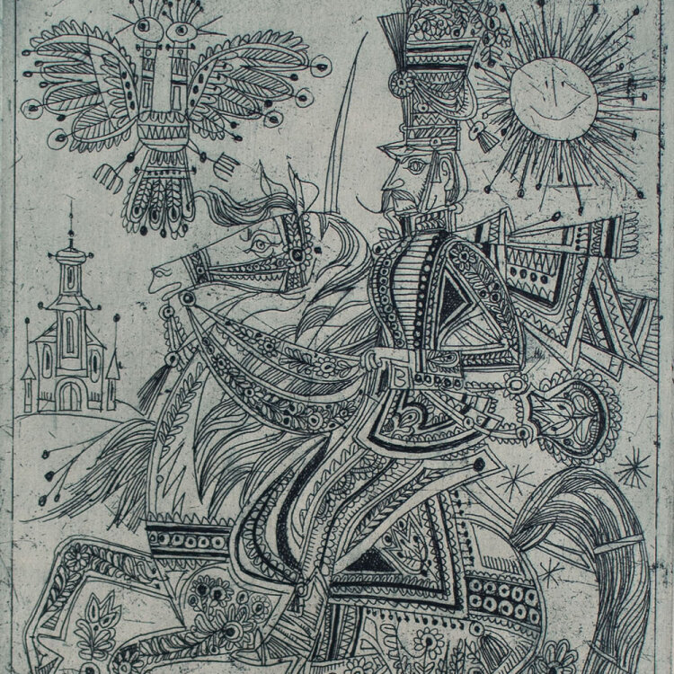 János Kass - Illustration - 1981 - Farbradierung