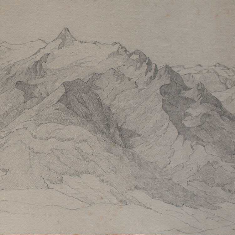 Nevina Radaković - Bergkamm - 1888 - Bleistift