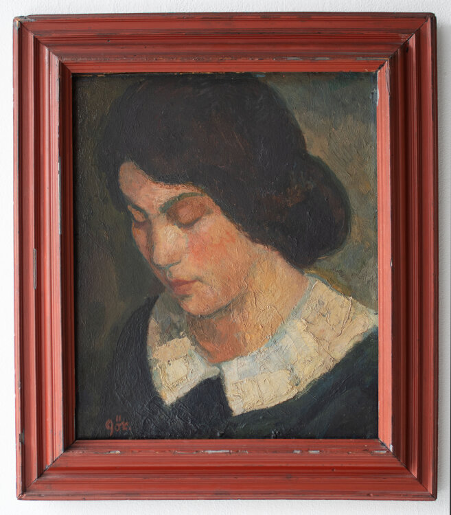 Hans Gött - Mädchenkopf (Olga) - 1914 - Öl...