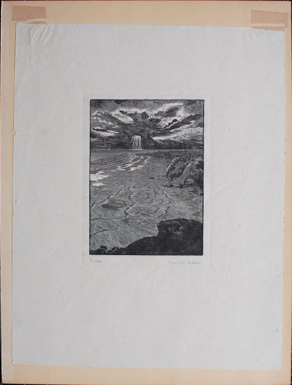 Hans Alexander Müller - Küstenlandschaft/ Illustration - o.J. - Holzschnitt