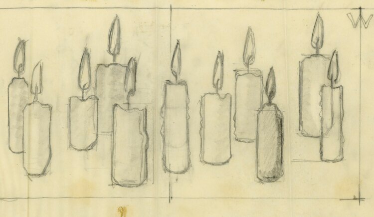 unbekannt - Skizze Kerzen - o.J. - Bleistiftzeichnung