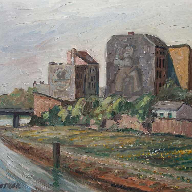 OSKAR - An der Spree - o.J. - Öl auf Malpappe