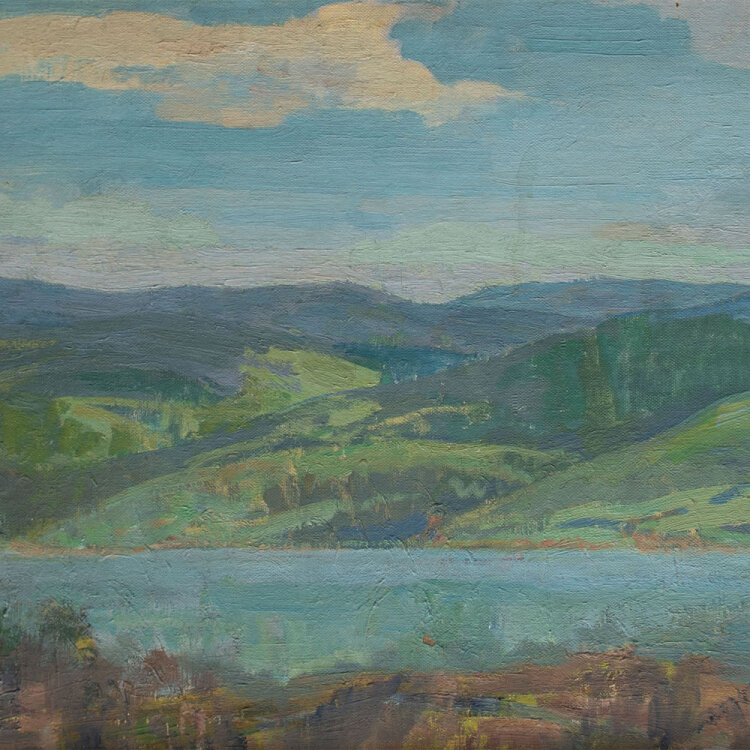 Hans Gött - Sonnige Landschaft - 1937 - Öl auf...