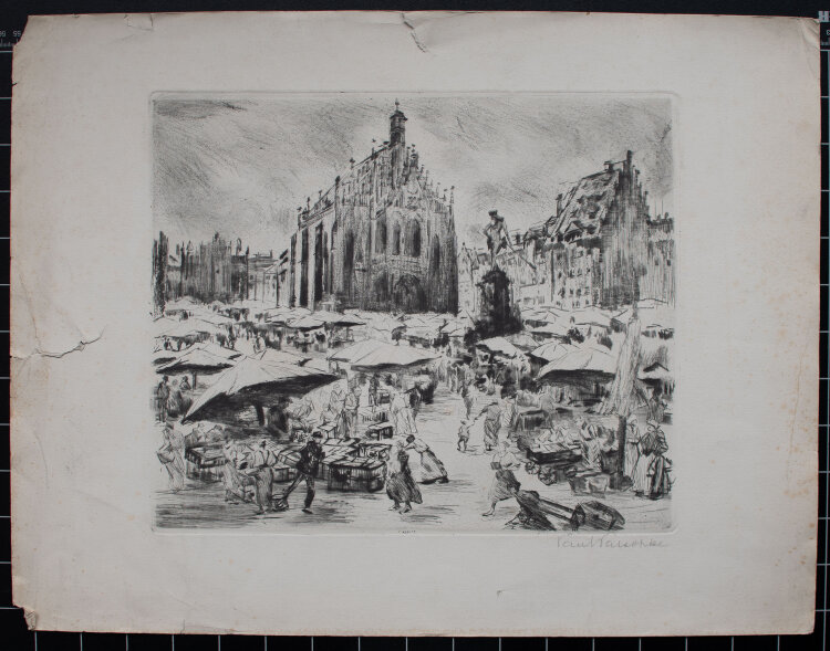 Paul Paeschke - Der Nürnberger Marktplatz - o.J. - Radierung