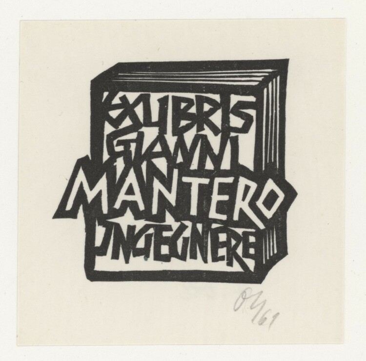 Herbert Ott - Ex Libris Gianni Mantero - o.J. - Holzschnitt