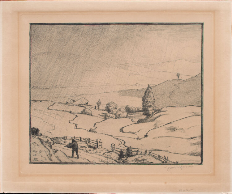 Hans Thoma - Beginnender Regen - 1902 - Radierung