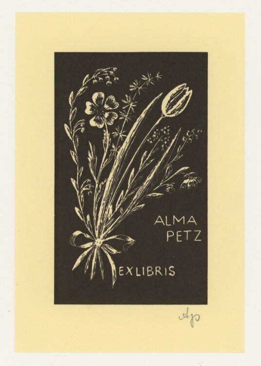 Alma Petz - Ex Libris Alma Petz - o.J. - Holzschnitt