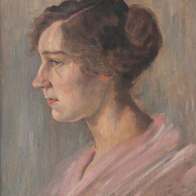 unbekannt - Frauenporträt - 1914 - Öl auf Malpappe