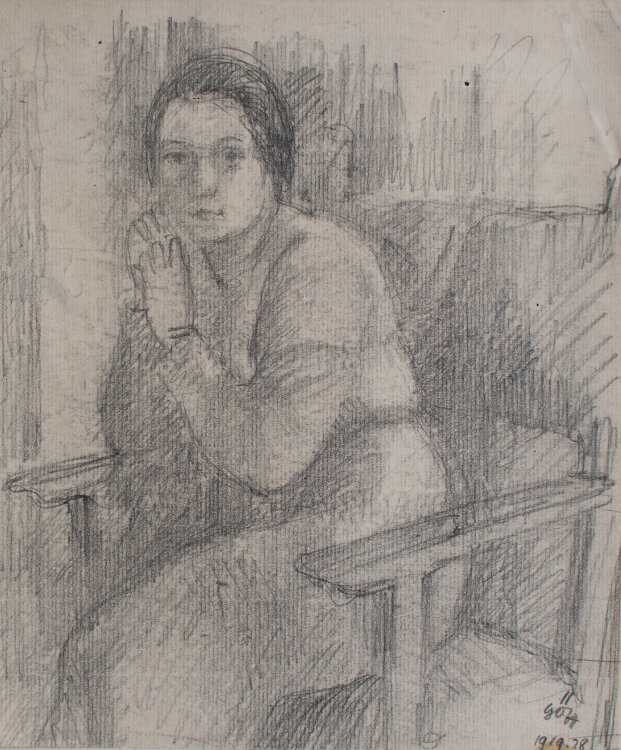 Hans Gött - Sitzendes Mädchen - 1928 - Bleistift