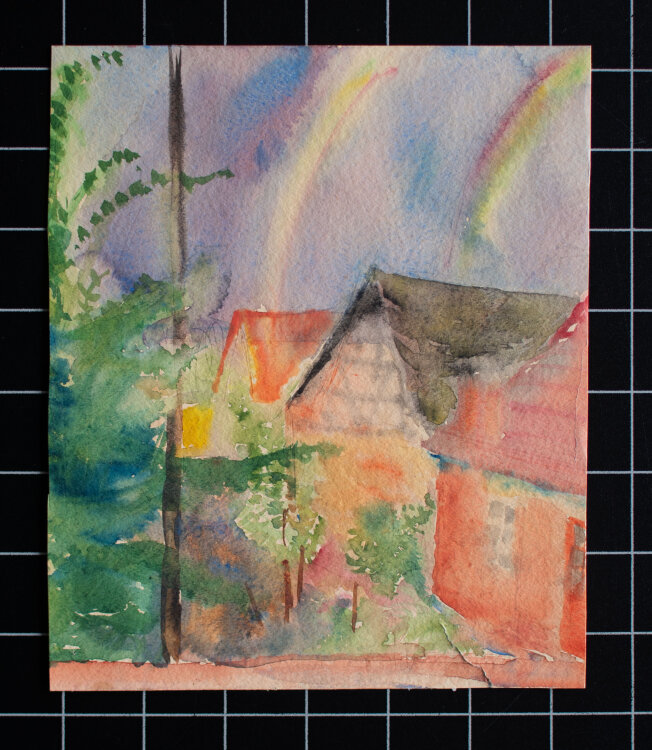 Maria von Eichel - Häuser mit Regenbogen - o.J. - Aquarell