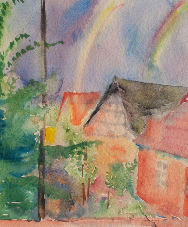 Maria von Eichel - Häuser mit Regenbogen - o.J. - Aquarell