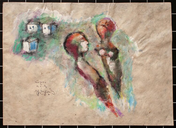 Viola Ehrenfried - Weiblicher Akt/ Nisyros, Griechenland - Gouache - 1996