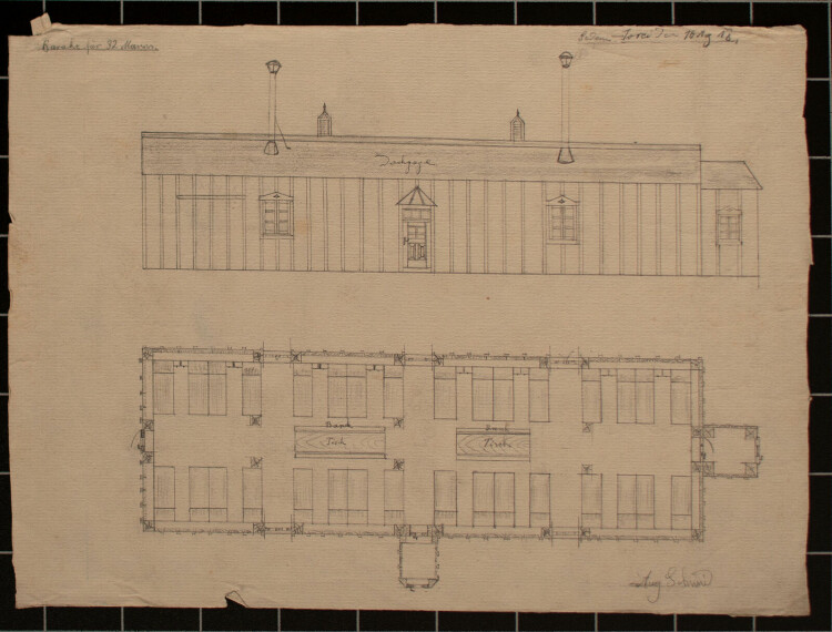 August Schmid - Architekturzeichnung - 1918 - Bleistift