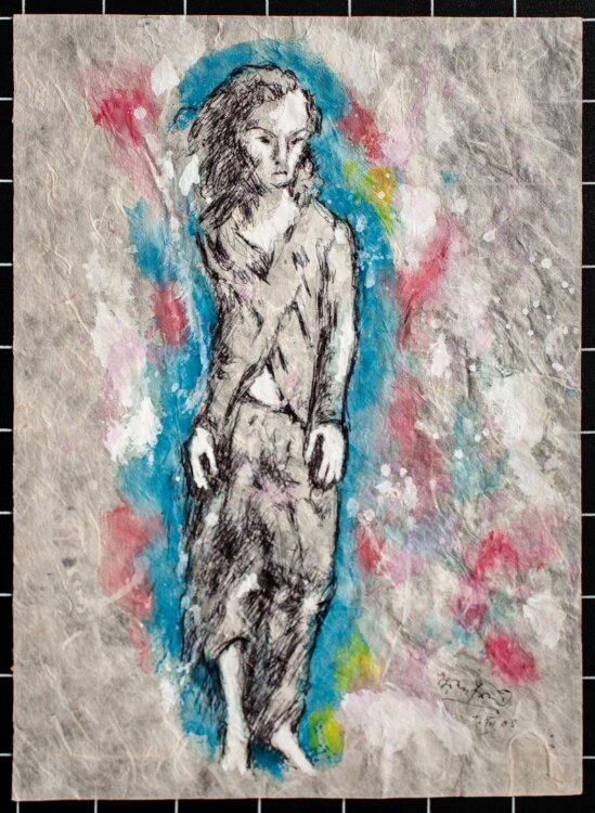 Viola Ehrenfried - Weibliches Porträt - Gouache - 2003