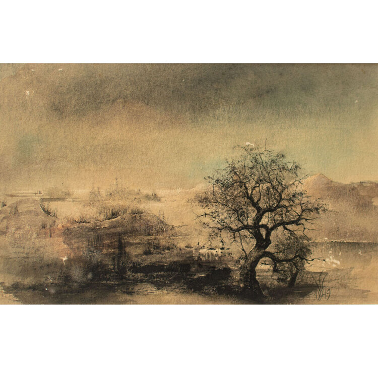 Willi Schmid - Mystische Landschaft - 1945 - Aquarell