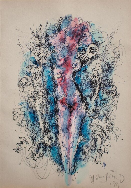 Viola Ehrenfried - Akt - kolorierte Zeichnung - 1991