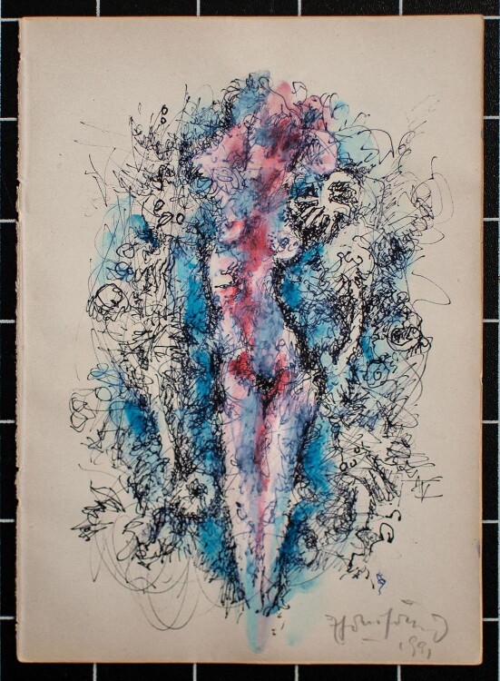 Viola Ehrenfried - Akt - kolorierte Zeichnung - 1991
