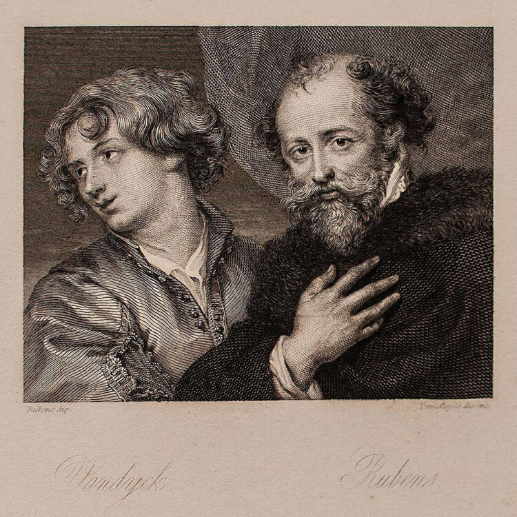 Tommaso Aloysio-Juvarra - Porträt van Dyck und Rubens - o.J. - Kupferstich