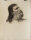 Zofia Mierzejewska - Studie eines bärtigen Mannes - o.J. - Kohlestift auf geripptem Ingres-Bütten mit Wasserzeichen