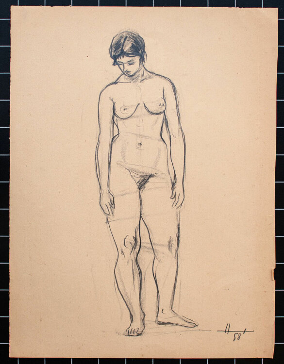 O. Hartmann - Weiblicher Akt - 1958 - Zeichnung