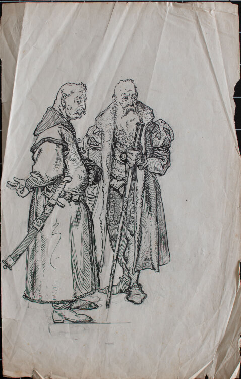 Józef Teofil Smolinski - Männerbildnis in Tracht - o.J. - Tusche, Bleistift