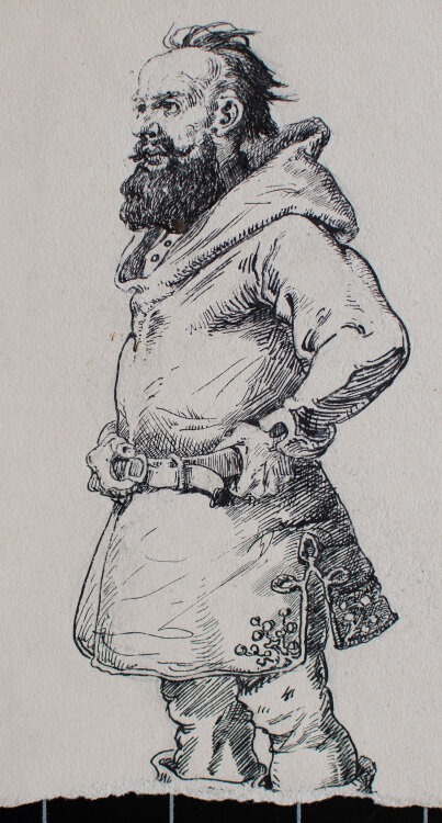 Józef Teofil Smolinski - Männerbildnis in Tracht - o.J. - Tusche, Bleistift