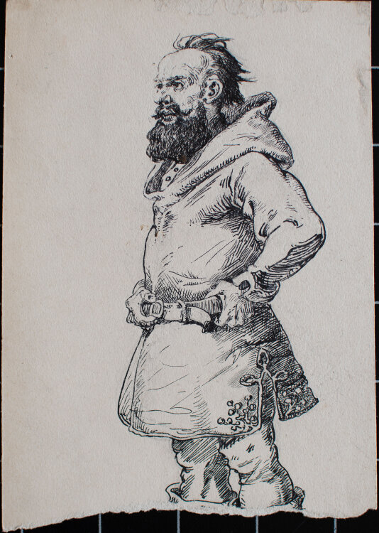 Józef Teofil Smolinski - Männerbildnis in Tracht - o.J. - Tusche, Bleistift