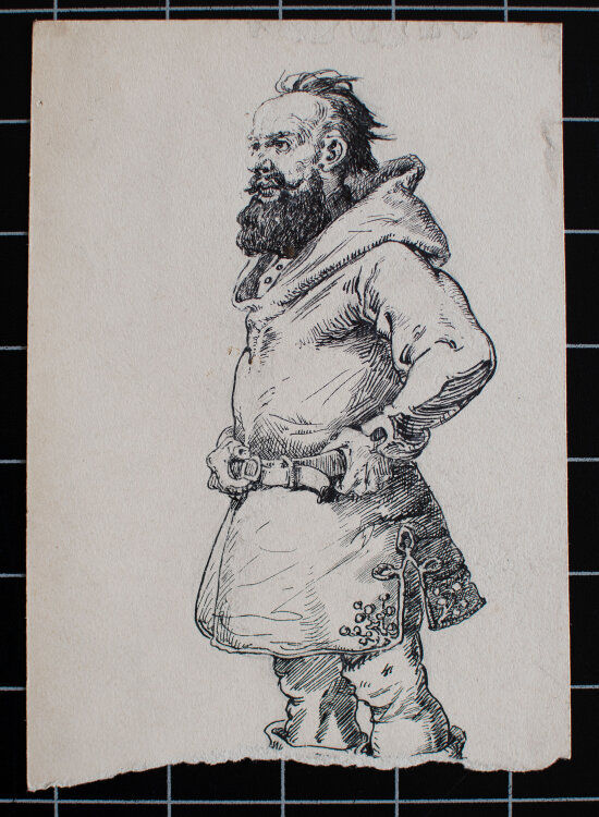 Józef Teofil Smolinski - Männerbildnis in Tracht - o.J. - Tusche, Bleistift