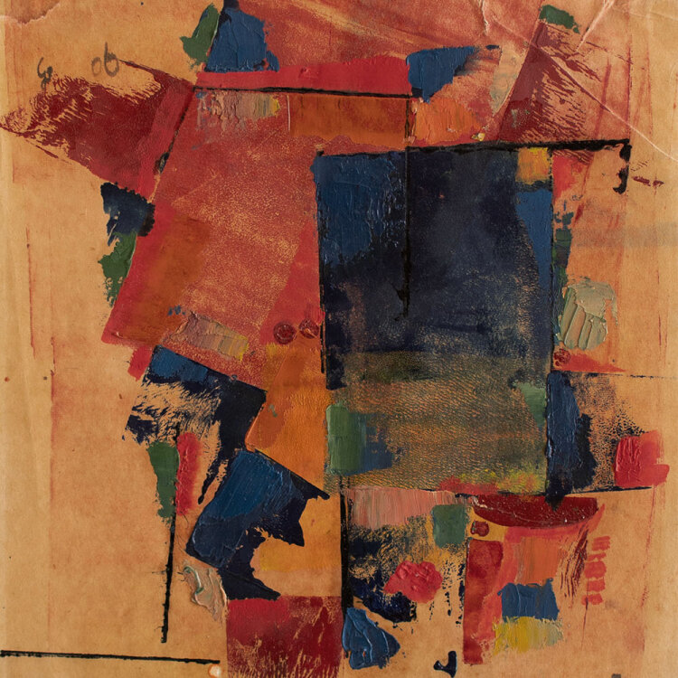 Gerhard Schulte-Dahling - Rot und Blau - 1970 - Öldruck auf Papier