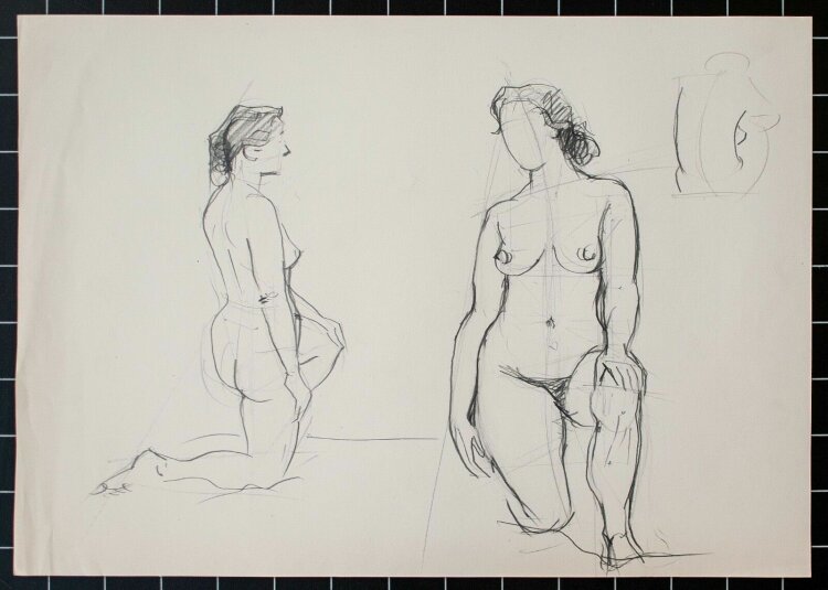 O. Hartmann - Weiblicher Rückenakt - o.J. - Zeichnung