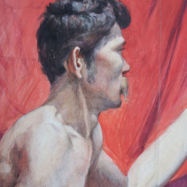 Józef Teofil Smolinski - Männlicher Akt - o.J. - Aquarell
