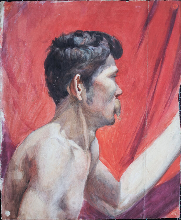 Józef Teofil Smolinski - Männlicher Akt - o.J. - Aquarell